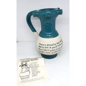 Mysterious Drinking Vessell Bits & Pieces 9" Jug Drinking Puzzle Poem/Holes